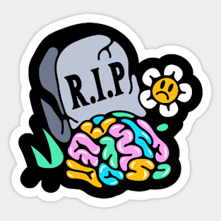 Brain grave Sticker